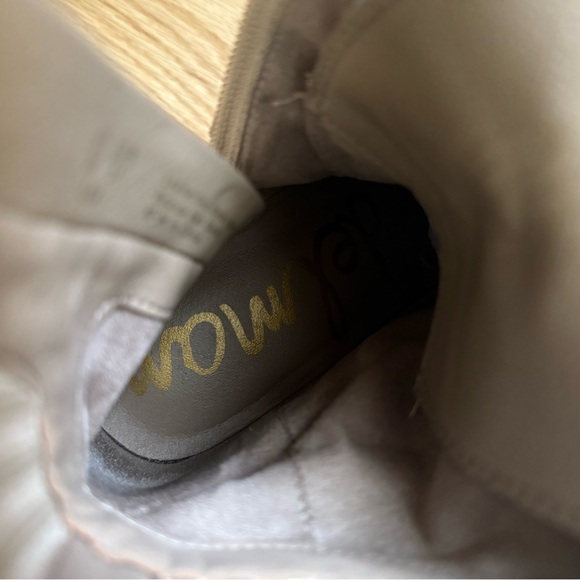 Sam Edelman Lex Combat Boots Cream Sesame Suede Leather Size 7 - Picture 11 of 13